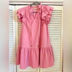 Pink Ruffle Mini Dress